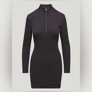 Aritzia Half Zip Black Dress